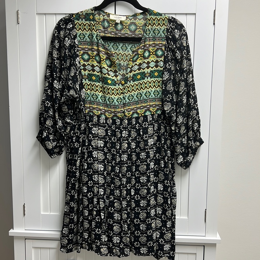 Umgee SZ M, Mixed Print, with Mandarin Collar